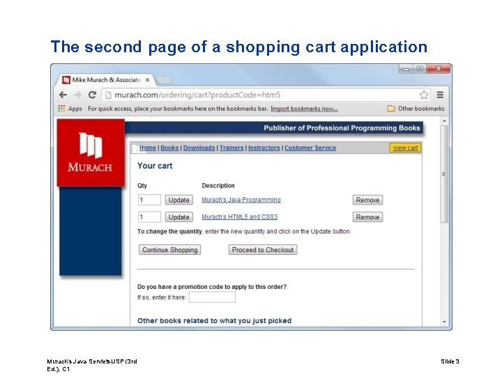 The second page of a shopping cart application Murach's Java Servlets/JSP (3 rd Ed.