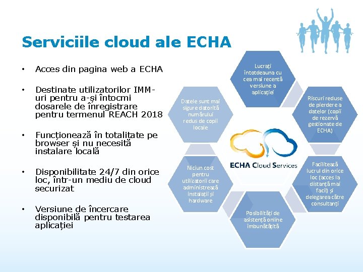Serviciile cloud ale ECHA • Acces din pagina web a ECHA • Destinate utilizatorilor