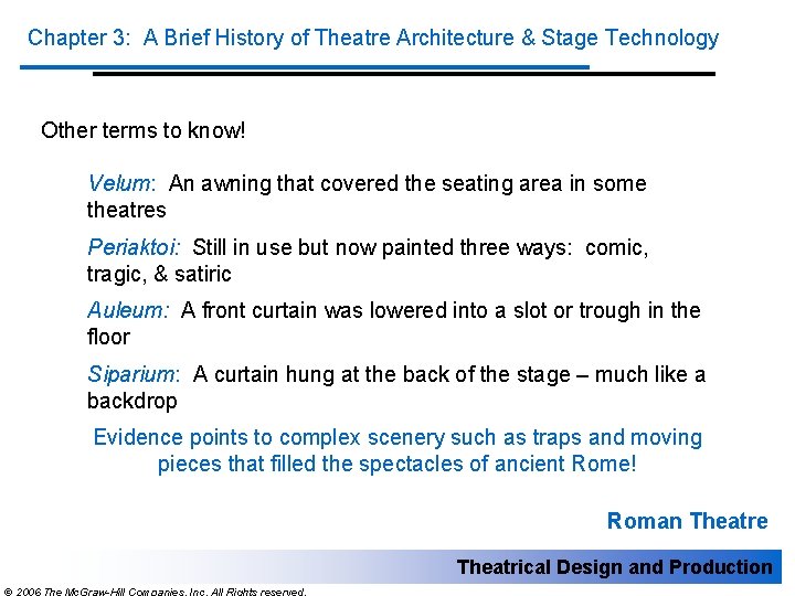 Chapter 3 A Brief History of Theatre Architecture