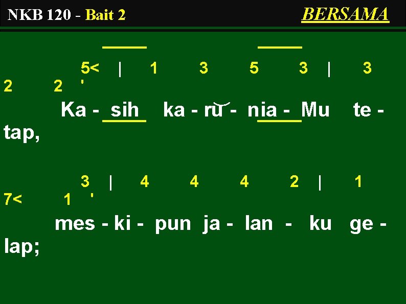 BERSAMA NKB 120 - Bait 2 2 5< ' 2 | 1 Ka -