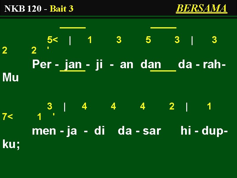 BERSAMA NKB 120 - Bait 3 2 5< ' 2 | 1 3 5