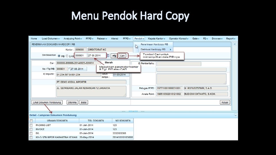 Menu Pendok Hard Copy 