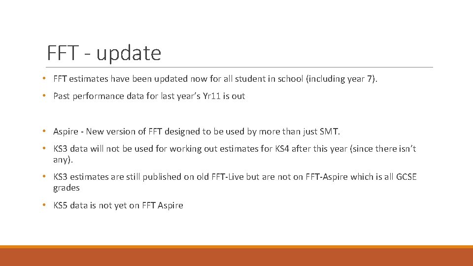 FFT - update • FFT estimates have been updated now for all student in