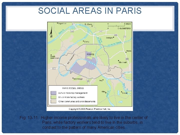 SOCIAL AREAS IN PARIS Fig. 13 -11: Higher income professionals are likely to live