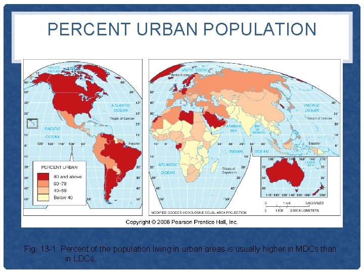 PERCENT URBAN POPULATION Fig. 13 -1: Percent of the population living in urban areas