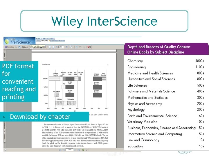 Wiley Inter. Science PDF format for convenient reading and printing • Download by chapter