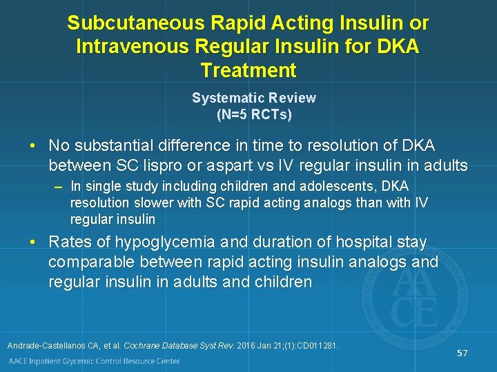 Subcutaneous Rapid Acting Insulin or Intravenous Regular Insulin for DKA Treatment Systematic Review (N=5