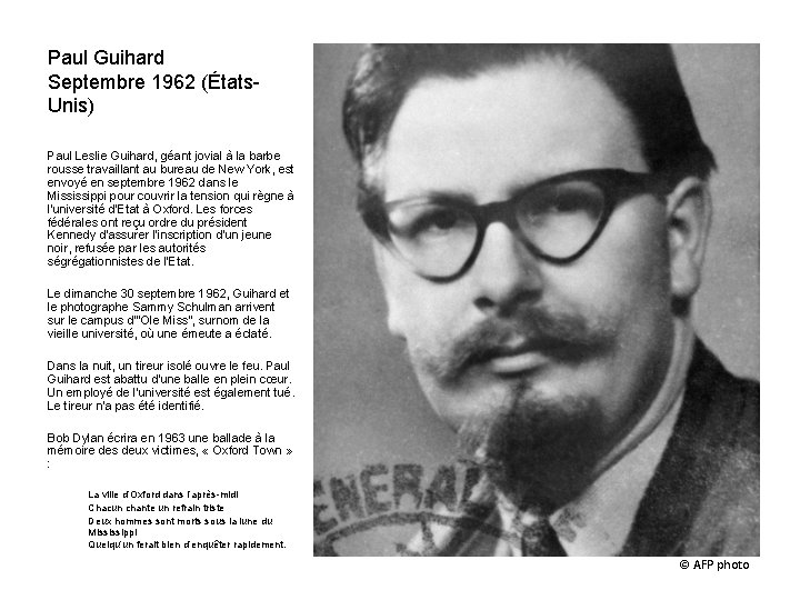 Paul Guihard Septembre 1962 (États. Unis) Paul Leslie Guihard, géant jovial à la barbe