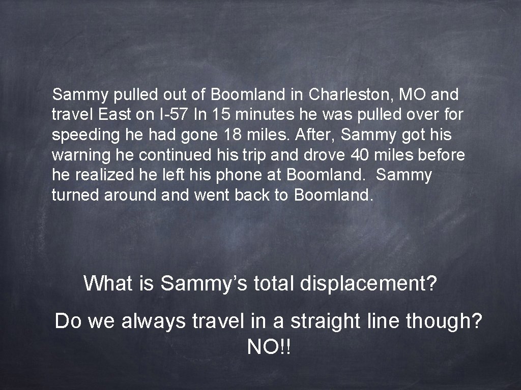 Sammy pulled out of Boomland in Charleston, MO and travel East on I-57 In