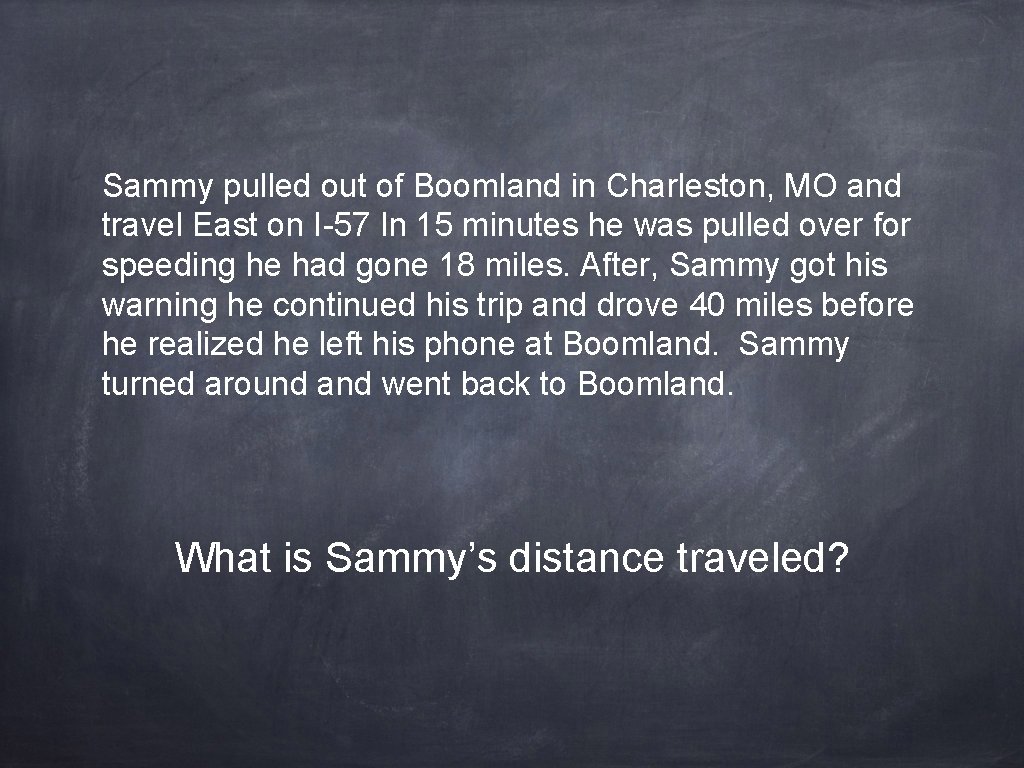 Sammy pulled out of Boomland in Charleston, MO and travel East on I-57 In