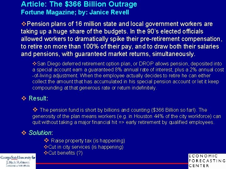 Article: The $366 Billion Outrage Fortune Magazine; by: Janice Revell v. Pension plans of