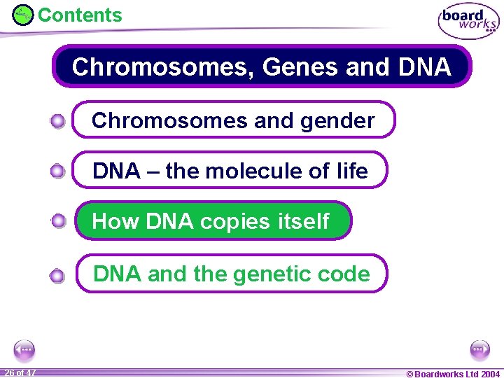 Contents Chromosomes, Genes and DNA Chromosomes and gender DNA – the molecule of life