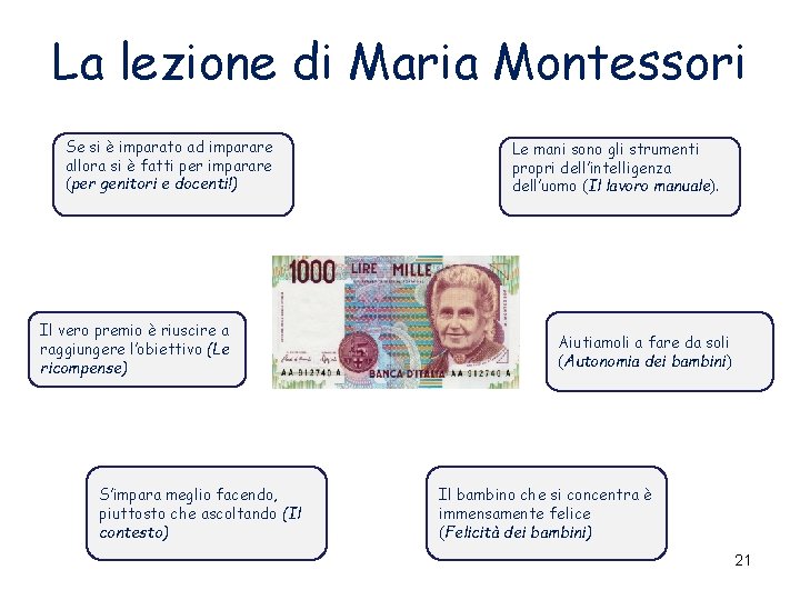 La lezione di Maria Montessori Se si è imparato ad imparare allora si è