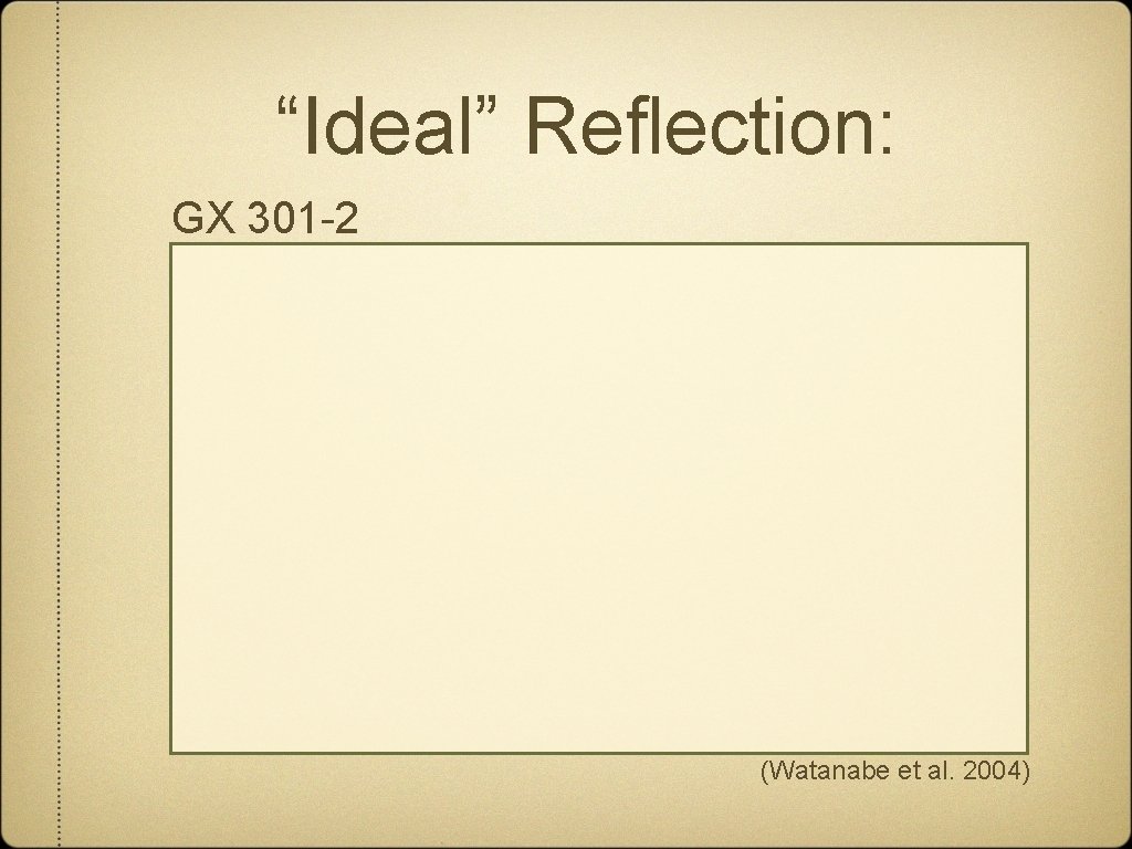 “Ideal” Reflection: GX 301 -2 (Watanabe et al. 2004) 