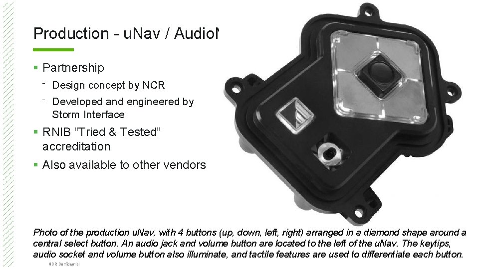 Production - u. Nav / Audio. Nav § Partnership ‾ Design concept by NCR