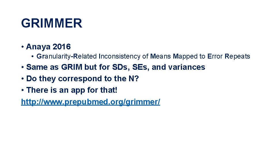 GRIMMER • Anaya 2016 • Granularity-Related Inconsistency of Means Mapped to Error Repeats •