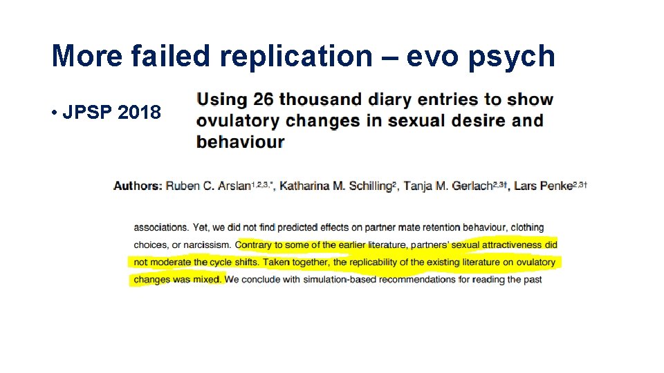 More failed replication – evo psych • JPSP 2018 