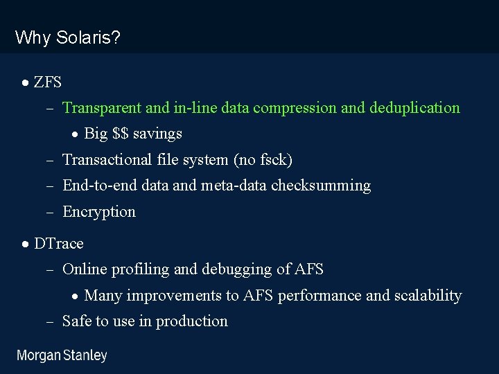 prototype template (5428278)print library_new_final. ppt Why Solaris? · ZFS - Transparent and in-line data