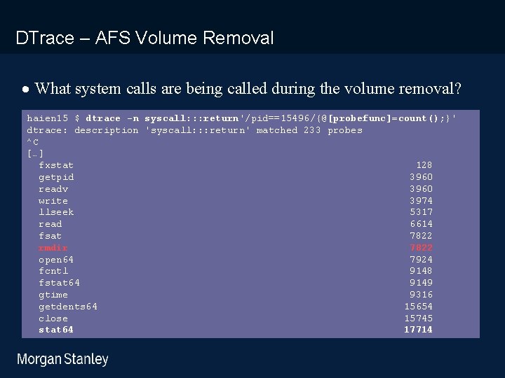 prototype template (5428278)print library_new_final. ppt DTrace – AFS Volume Removal · What system calls