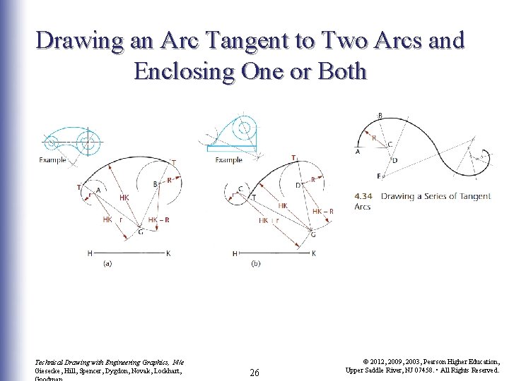 Drawing an Arc Tangent to Two Arcs and Enclosing One or Both Technical Drawing