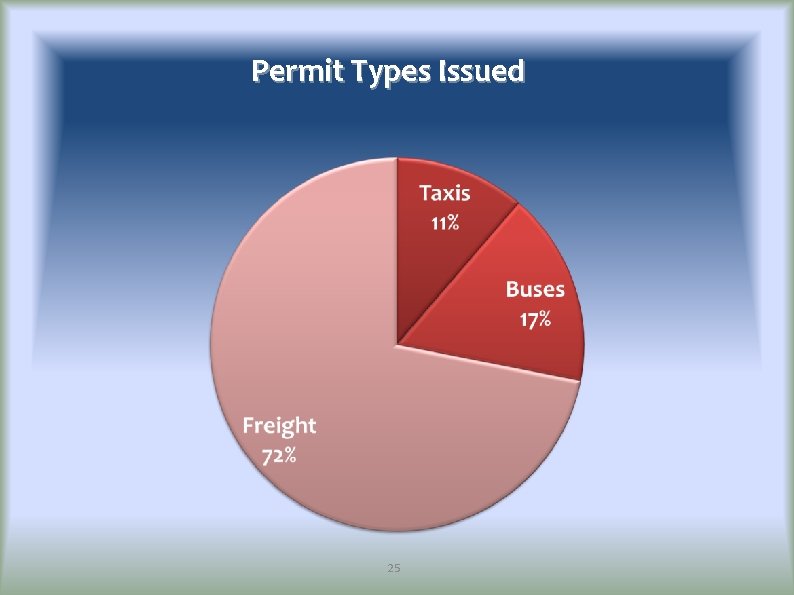 Permit Types Issued 25 