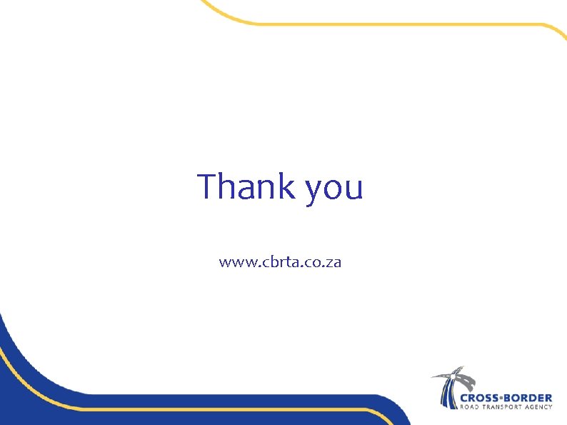 Thank you www. cbrta. co. za 