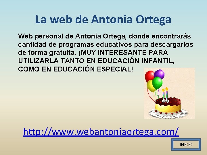 La web de Antonia Ortega Web personal de Antonia Ortega, donde encontrarás cantidad de