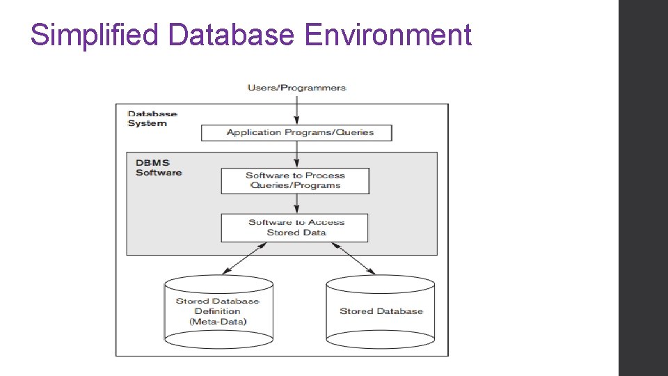 Simplified Database Environment Simplified Database Environment