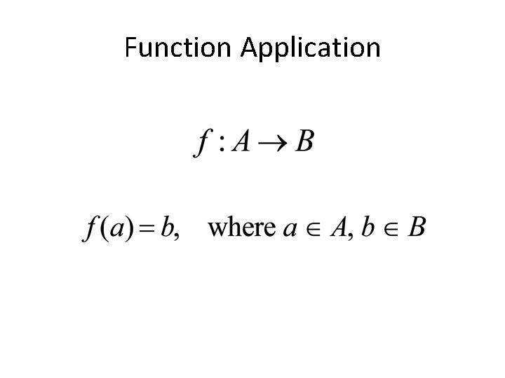 Function Application 