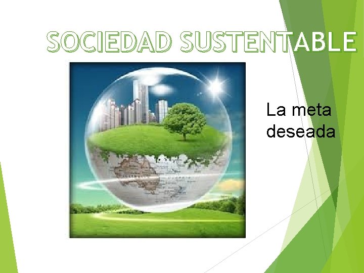 SOCIEDAD SUSTENTABLE La meta deseada 