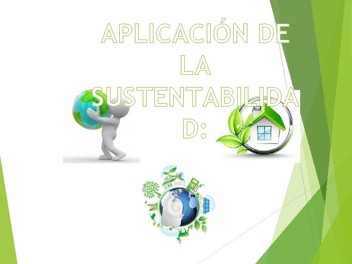 APLICACIÓN DE LA SUSTENTABILIDA D: 