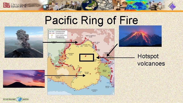 Pacific Ring of Fire Hotspot volcanoes 