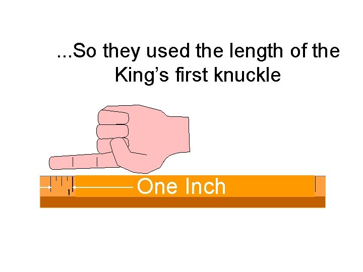 . . . So they used the length of the King’s first knuckle One