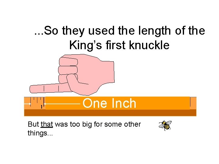 . . . So they used the length of the King’s first knuckle One