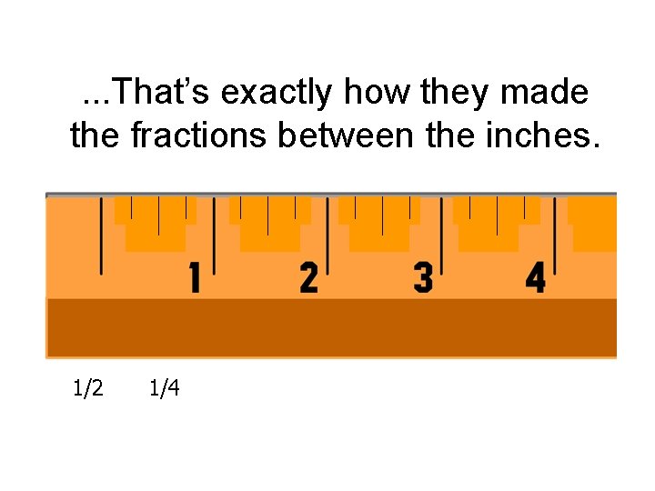 . . . That’s exactly how they made the fractions between the inches. 1/2