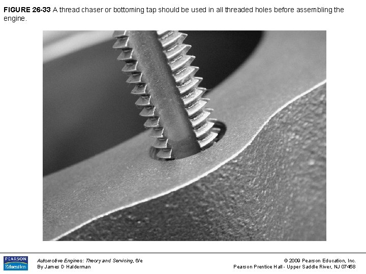 FIGURE 26 -33 A thread chaser or bottoming tap should be used in all