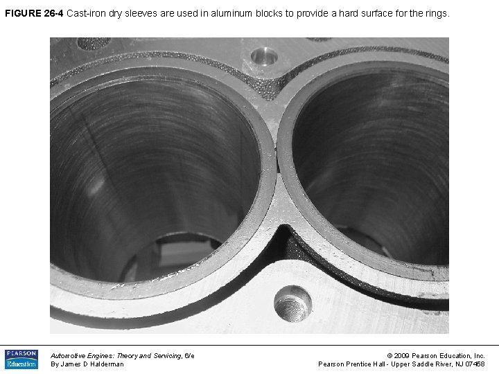 FIGURE 26 -4 Cast-iron dry sleeves are used in aluminum blocks to provide a