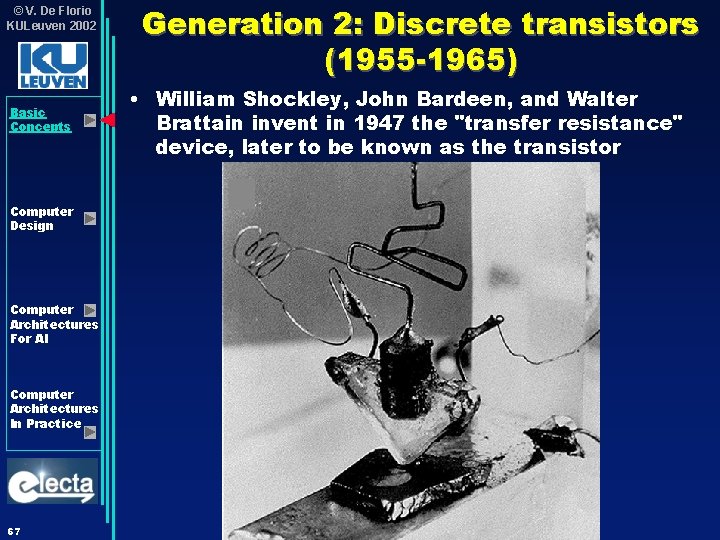 © V. De Florio KULeuven 2002 Basic Concepts Computer Design Computer Architectures For AI © V. De Florio KULeuven 2002 Basic Concepts Computer Design Computer Architectures For AI