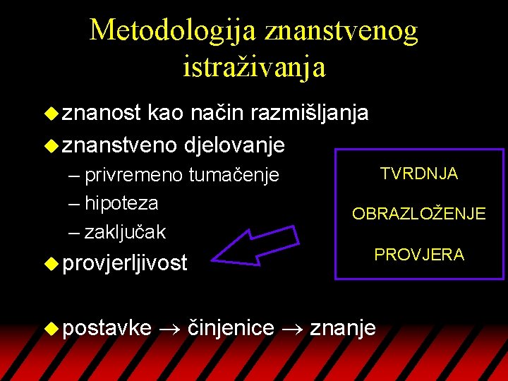 Metodologija znanstvenog istraživanja u znanost kao način razmišljanja u znanstveno djelovanje – privremeno tumačenje