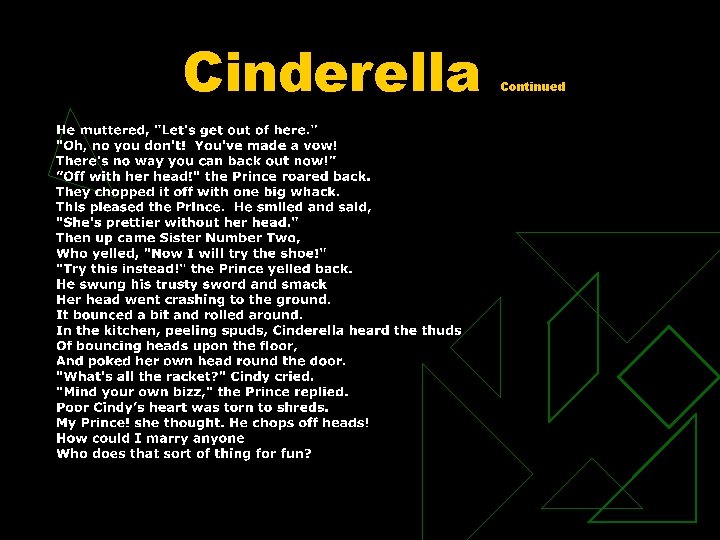 Cinderella Continued 