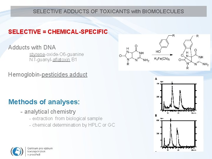 SELECTIVE ADDUCTS OF TOXICANTS with BIOMOLECULES SELECTIVE = CHEMICAL-SPECIFIC Adducts with DNA styrene-oxide-O 6