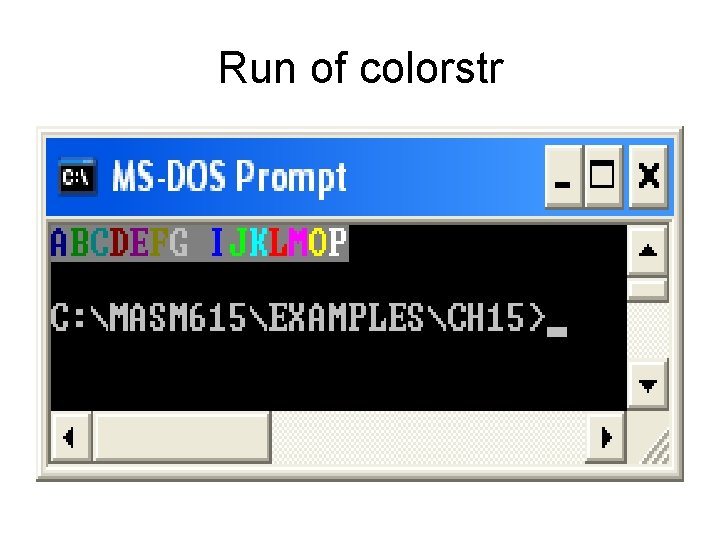 Run of colorstr 