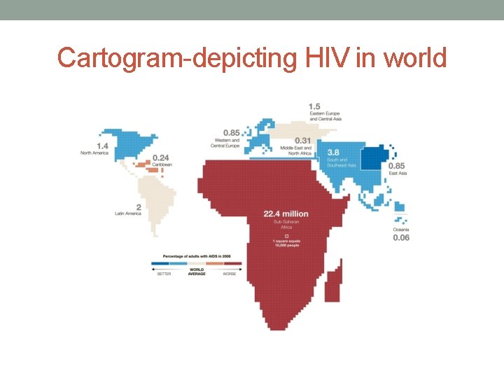 Cartogram-depicting HIV in world 