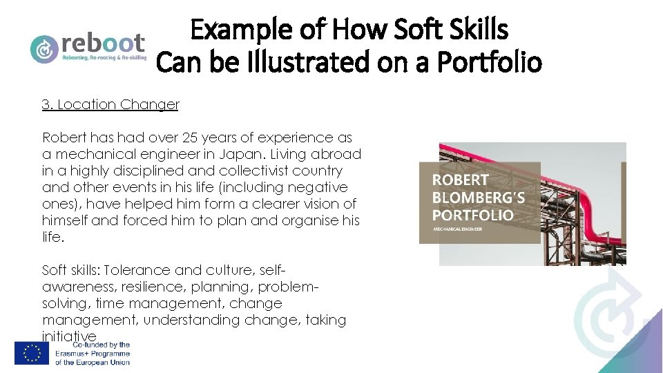 Example of How Soft Skills Can be Illustrated on a Portfolio 3. Location Changer