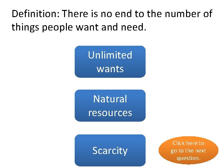 Definition: There is no end to the number of things people want and need.