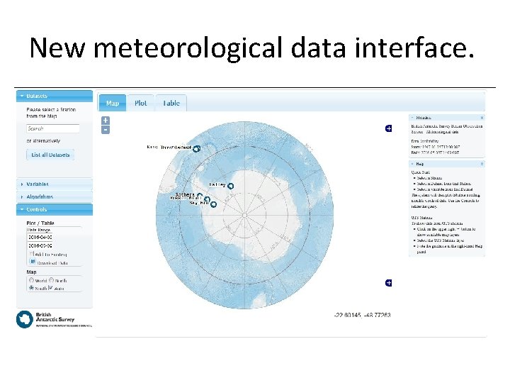 New meteorological data interface. 
