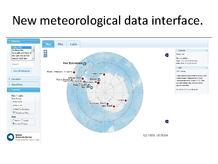 New meteorological data interface. 