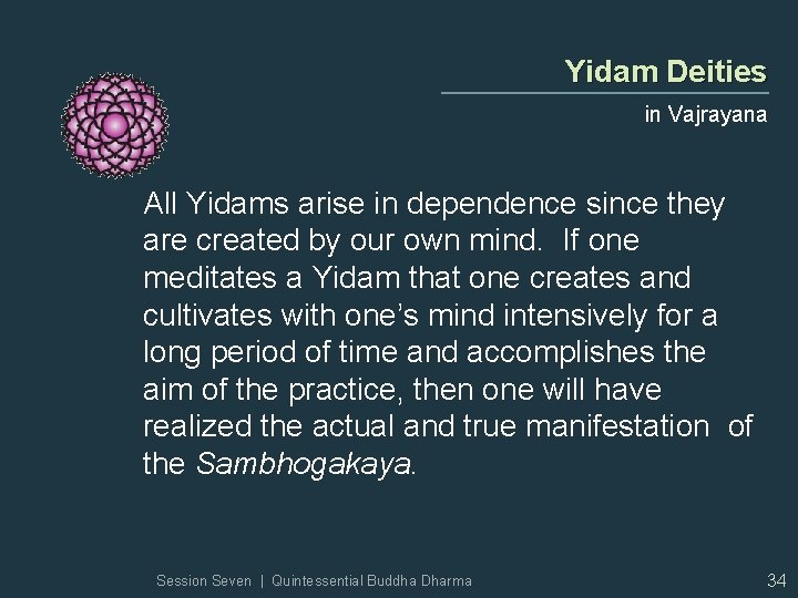 Yidam Deities in Vajrayana All Yidams arise in dependence since they are created by