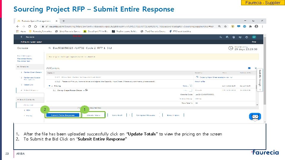 Sourcing Project RFP – Submit Entire Response 2 1. 2. 23 1 After the
