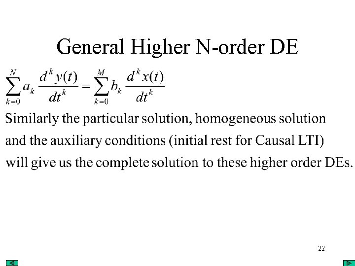 General Higher N-order DE 22 
